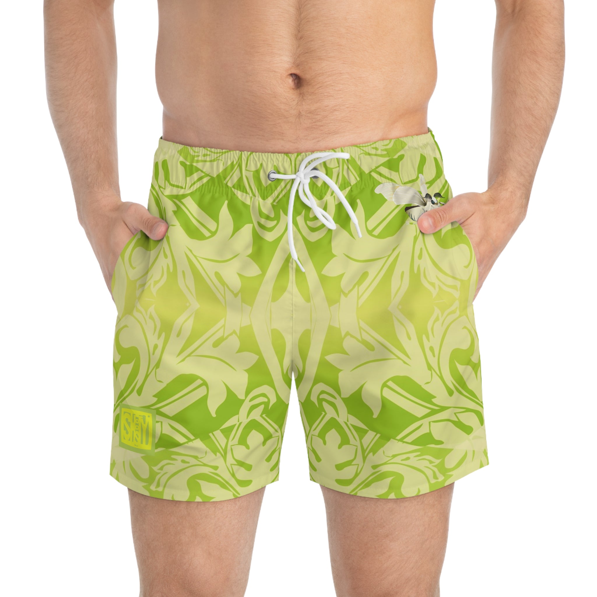 Silk Moth Swim Trunks (AOP)