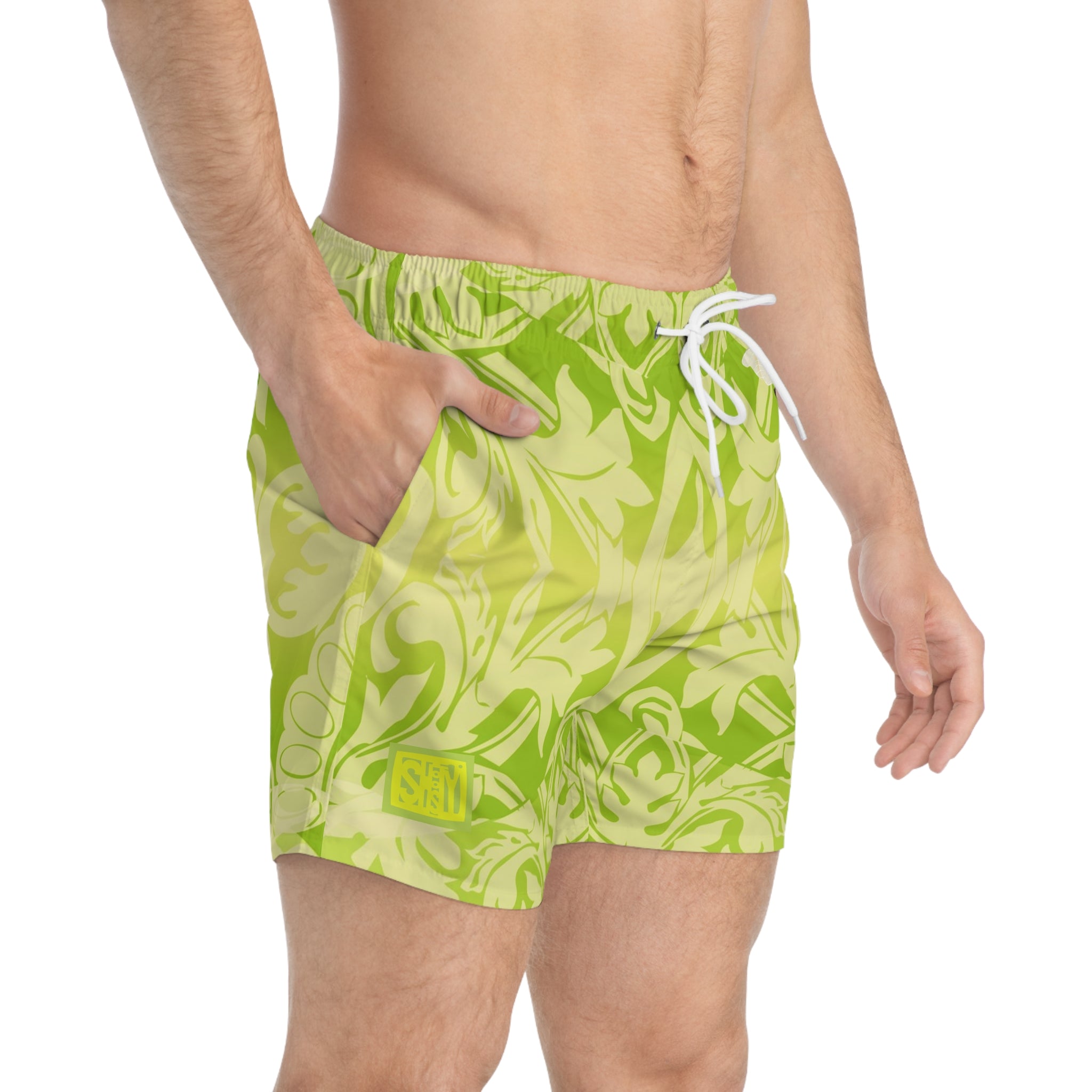 Silk Moth Swim Trunks (AOP)