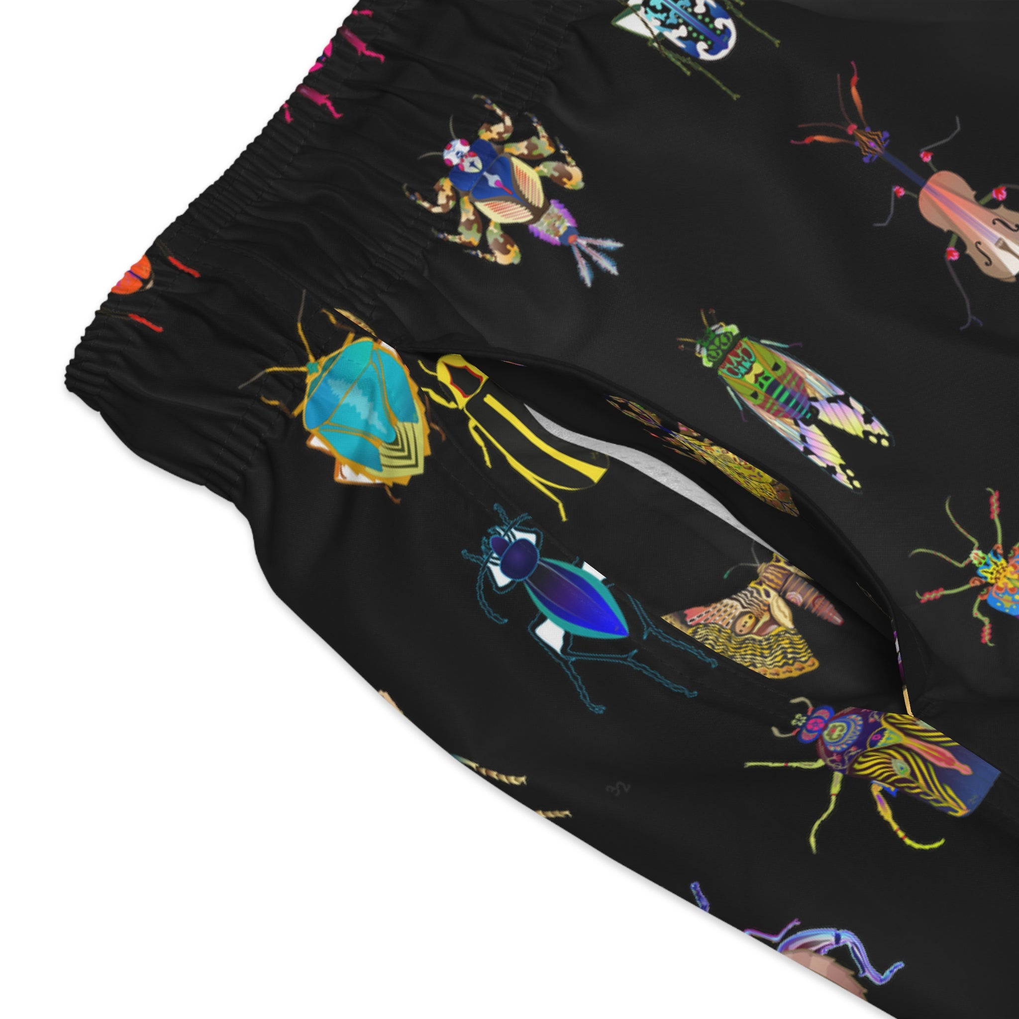 Shoosty® Bugs Black Swim Trunks (AOP)