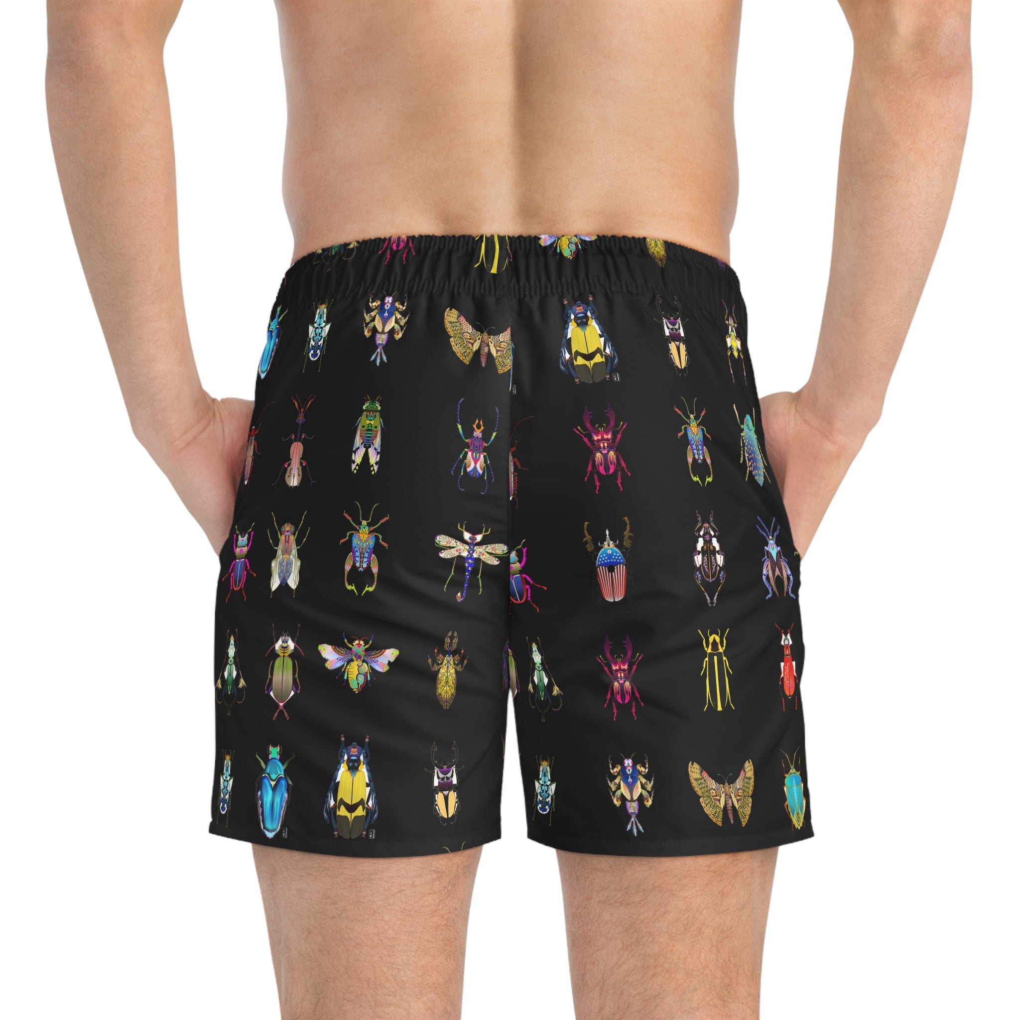 Shoosty® Bugs Black Swim Trunks (AOP)