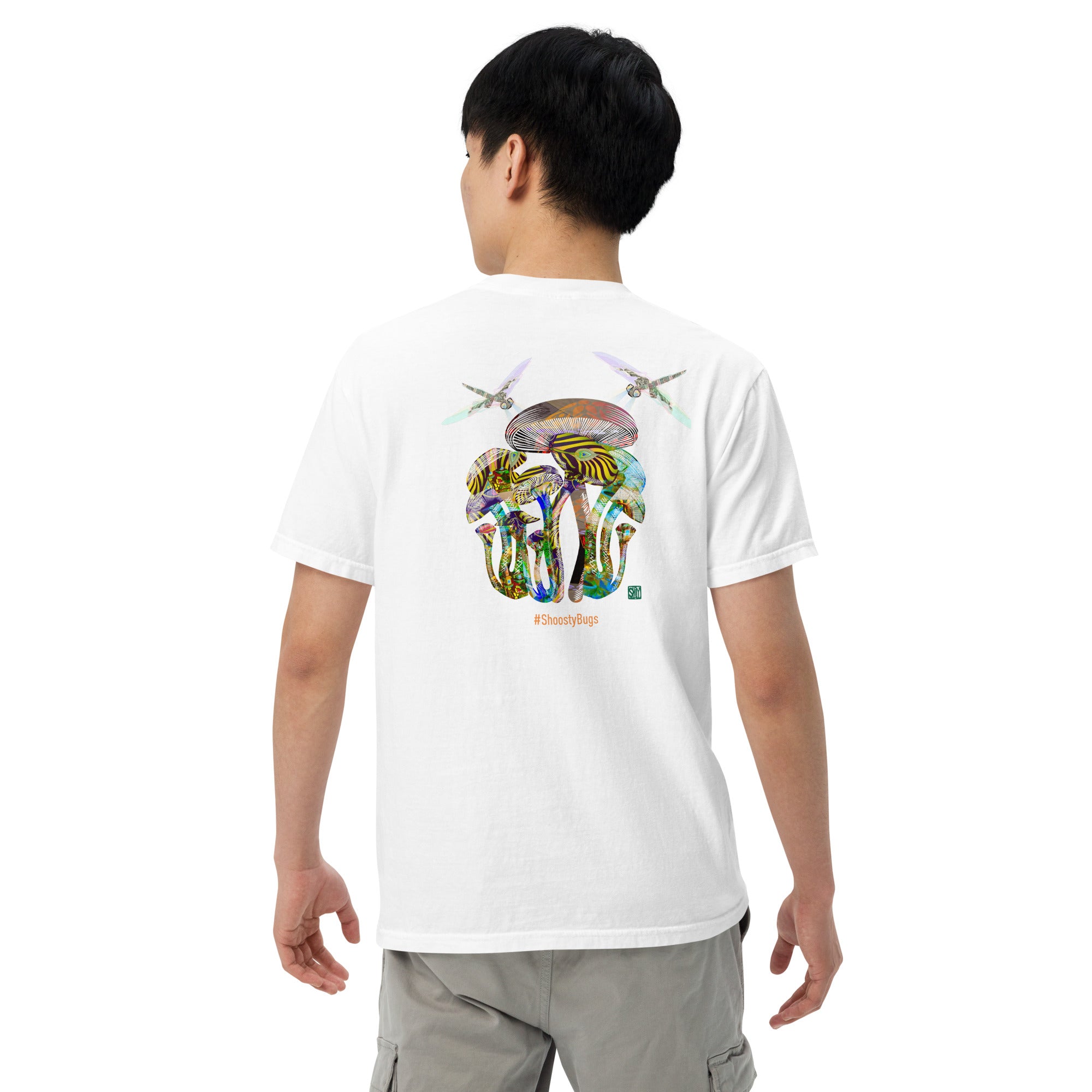 Dragonfly and Mushroom Unisex garment-dyed heavyweight t-shirt