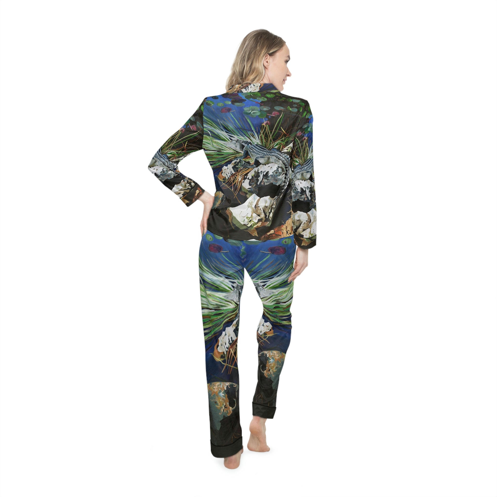 UF Gator Women's Satin Pajamas (AOP)