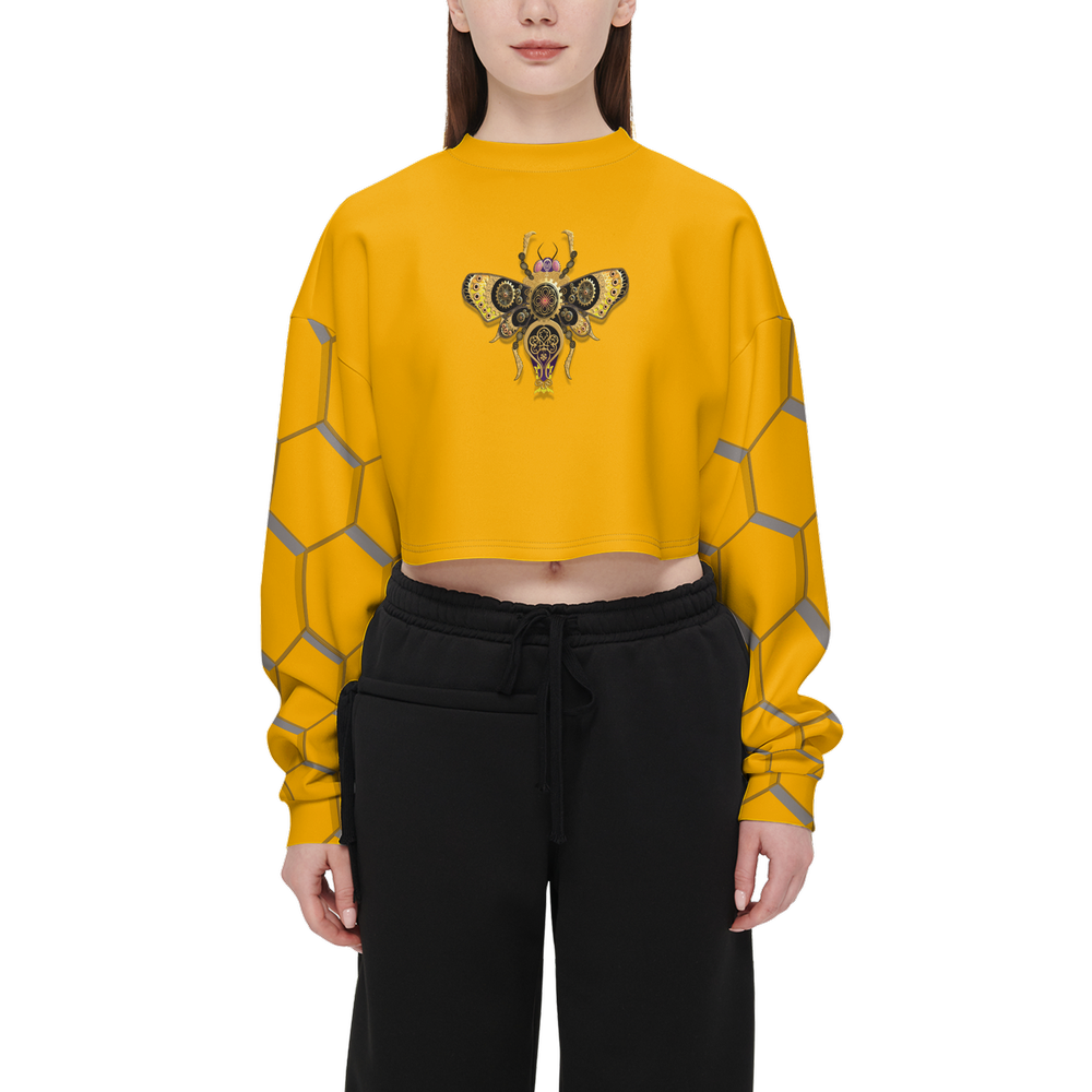 Shoosty® Bugs BumbleBee Honey Women’s Cropped Crewneck Sweatshirt